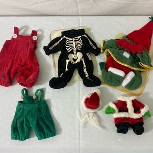 TY Toys and Boyd's Bears Holiday Outfits Lot of 5. Fits small to 10" Plush Bear